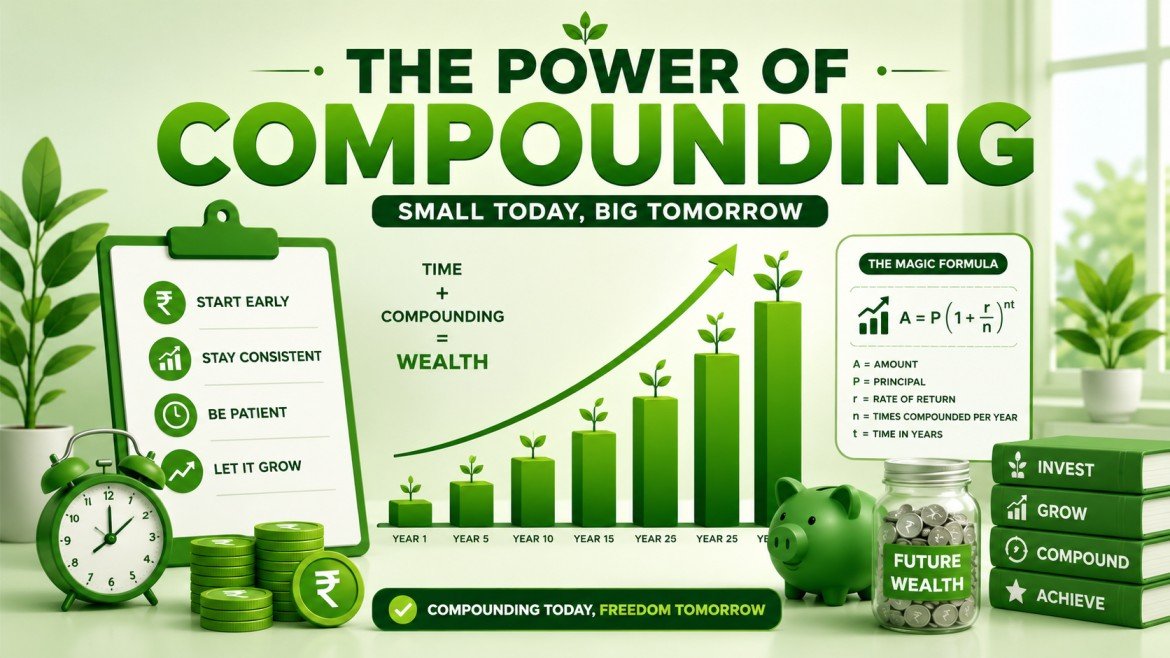 Compounding growth curve illustration