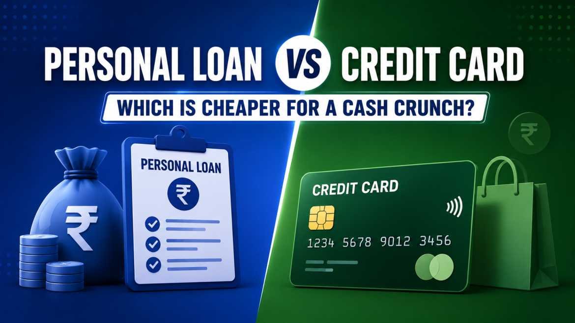 Personal loan vs credit card interest rate comparison illustration