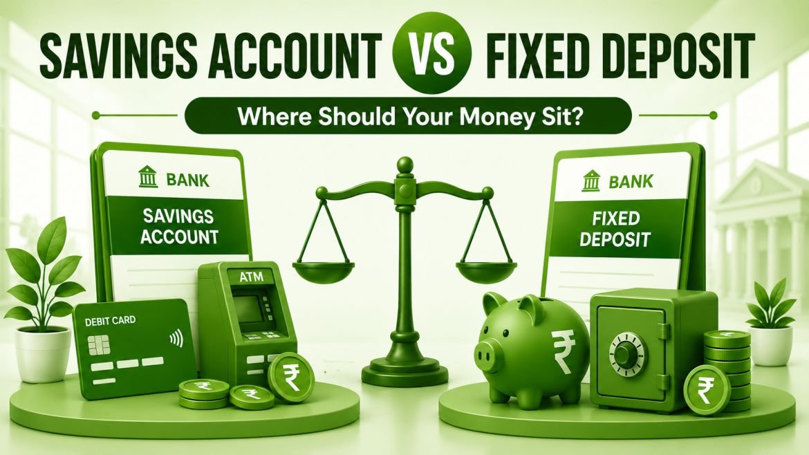 Savings account vs fixed deposit comparison illustration