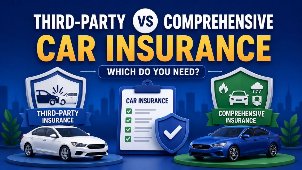 Third-party vs comprehensive car insurance comparison illustration