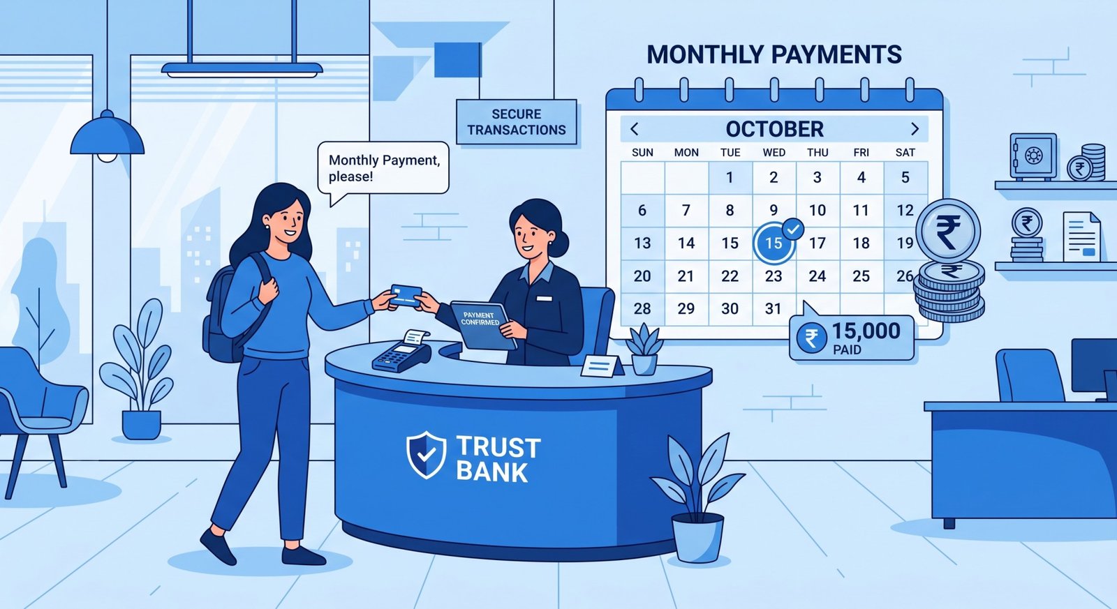 Illustration of monthly EMI payment cycle